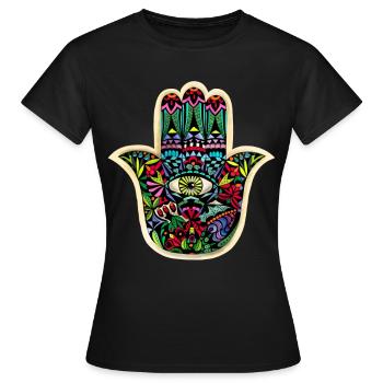 Hand der Fatima - Frauen T-Shirt - Schwarz - Vorne - AI Model Female 172 dark (172cm)