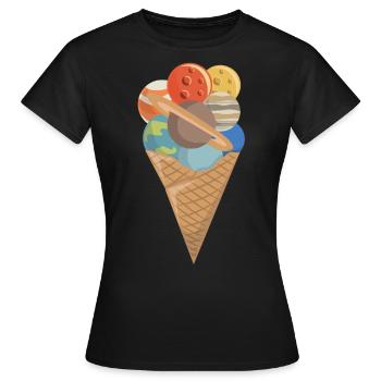 Glace Glace Glace Planète de l'espace - T-shirt Femme - noir - Devant - AI Model Female 172 dark (172cm)