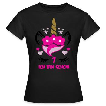Einhorn - Ich bin schon 7 - Geburtstag 7 Jahre - Frauen T-Shirt - Schwarz - Vorne - AI Model Female 172 dark (172cm)