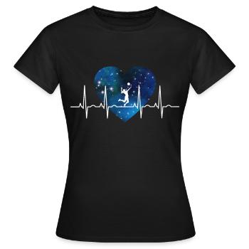Battement de coeur de joueur de volleyball - T-shirt Femme - noir - Devant - AI Model Female 172 dark (172cm)