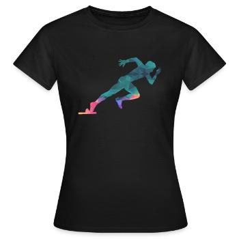 Sprinter Sprinten Läufer - Frauen T-Shirt - Schwarz - Vorne - AI Model Female 172 dark (172cm)