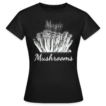 Champignons magiques - T-shirt Femme - noir - Devant - AI Model Female 172 dark (172cm)