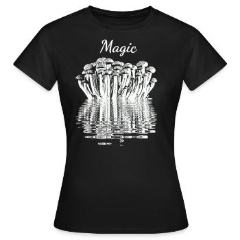 Champignons magiques - T-shirt Femme - noir - Devant - AI Model Female 172 dark (172cm)