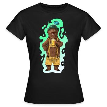 Bière Ours Bayern Lederhose Cadeau - T-shirt Femme - noir - Devant - AI Model Female 172 dark (172cm)