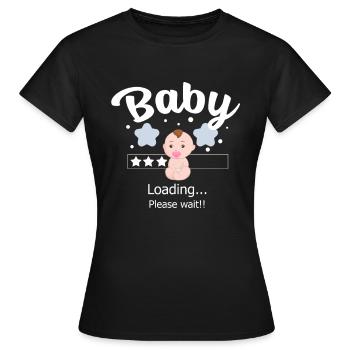 Baby Shower Baby Design - Baby loading gift - Women's T-Shirt - black - Front - AI Model Female 172 dark (172cm)