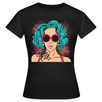 Reste cool - T-shirt Femme - noir - Devant - AI Model Female 172 dark (172cm)