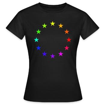 Europa EU Flage Regenbogen - Frauen T-Shirt - Schwarz - Vorne - AI Model Female 172 dark (172cm)