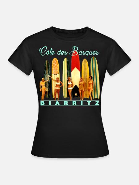 Côte des Basques Biarritz - T-shirt Femme - noir