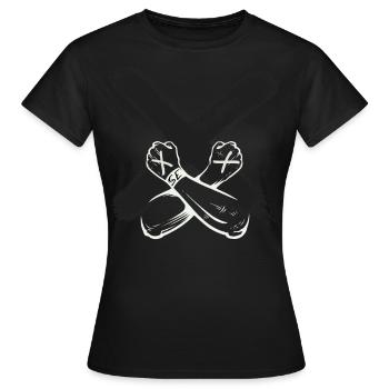 Straight Edge Vegan, against drugs, punk - Women's T-Shirt - black - Front - AI Model Female 172 dark (172cm)