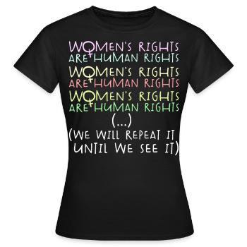 Droits des femmes, droits humains, égalité - T-shirt Femme - noir - Devant - AI Model Female 172 dark (172cm)