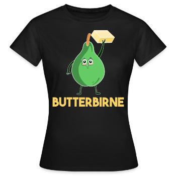 Butterbirne Lustiges Obst Butter Birne Geschenk - Frauen T-Shirt - Schwarz - Vorne - AI Model Female 172 dark (172cm)