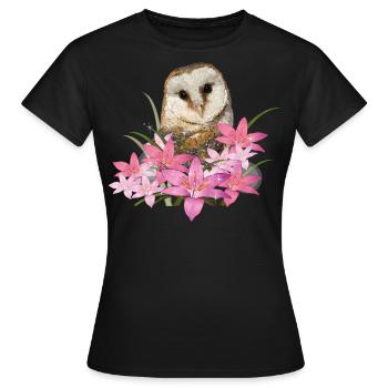 Schleiereule - Frauen T-Shirt - Schwarz - Vorne - AI Model Female 172 dark (172cm)