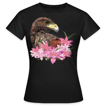 harris hawk - Women's T-Shirt - black - Front - AI Model Female 172 dark (172cm)