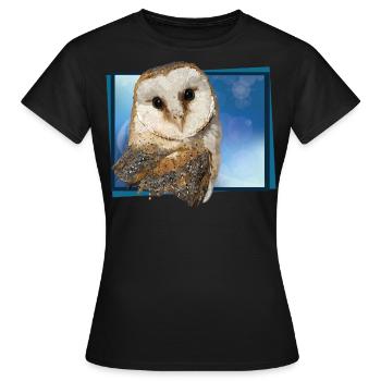 Schleiereule - Frauen T-Shirt - Schwarz - Vorne - AI Model Female 172 dark (172cm)