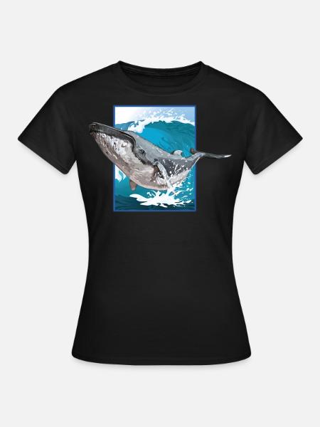 Buckelwal - Frauen T-Shirt - Schwarz