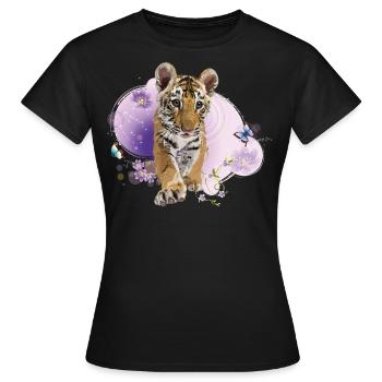 bengalischer Tiger - Frauen T-Shirt - Schwarz - Vorne - AI Model Female 172 dark (172cm)