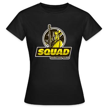 gaming logo with a shooter character - Frauen T-Shirt - Schwarz - Vorne - AI Model Female 172 dark (172cm)