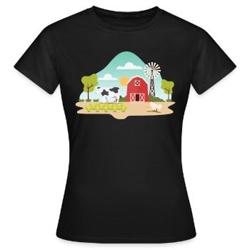 ferme - T-shirt Femme - noir - Devant - AI Model Female 172 dark (172cm)