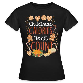 Noël Les calories de Noël ne comptent pas - T-shirt Femme - noir - Devant - AI Model Female 172 dark (172cm)