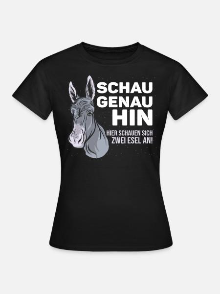 Witziger Spruch mit Esel fürs Veräppeln mit Ironie - Frauen T-Shirt - Schwarz
