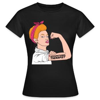 Ergothérapeute Rosie The Riveter - T-shirt Femme - noir - Devant - AI Model Female 172 dark (172cm)