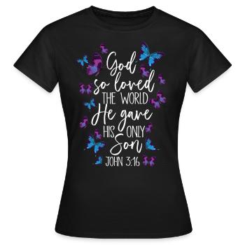 Christlicher Bibelvers Religion - Frauen T-Shirt - Schwarz - Vorne - AI Model Female 172 dark (172cm)