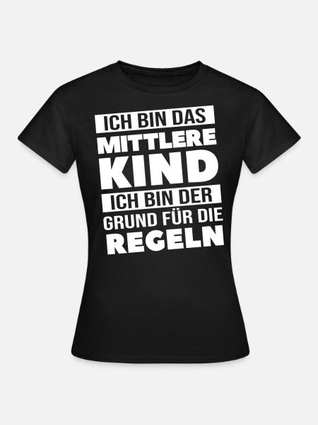 Mittleres Kind Geschwister Geschenk - Frauen T-Shirt - Schwarz