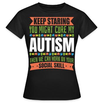Autismus Bewusstsein - Frauen T-Shirt - Schwarz - Vorne - AI Model Female 172 dark (172cm)