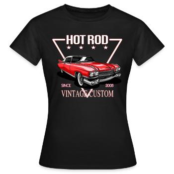 Vintage Custom HOT ROD Car - Women's T-Shirt - black - Front - AI Model Female 172 dark (172cm)