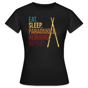 Percussion batteur cadeau de batteur - T-shirt Femme - noir - Devant - AI Model Female 172 dark (172cm)