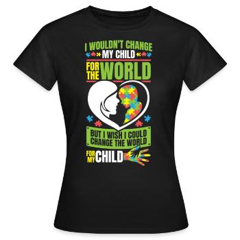 Autismus Bewusstsein - Frauen T-Shirt - Schwarz - Vorne - AI Model Female 172 dark (172cm)