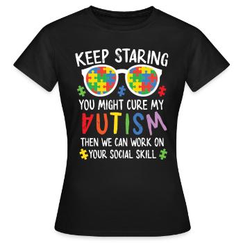 Autisme Conscience - T-shirt Femme - noir - Devant - AI Model Female 172 dark (172cm)
