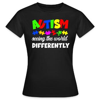 Autismus Bewusstsein - Frauen T-Shirt - Schwarz - Vorne - AI Model Female 172 dark (172cm)