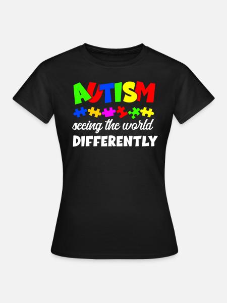 Autismus Bewusstsein - Dame-T-shirt - sort