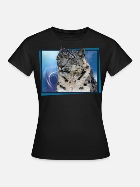 Schneeleopard - Frauen T-Shirt - Schwarz