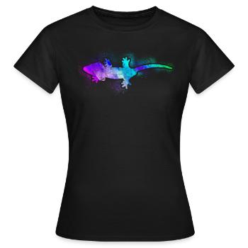 Crested Gecko Watercolor - Frauen T-Shirt - Schwarz - Vorne - AI Model Female 172 dark (172cm)