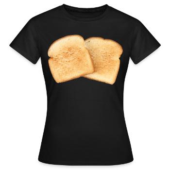 Toasted toast bread, a slice of toast bread, - Women's T-Shirt - black - Front - AI Model Female 172 dark (172cm)