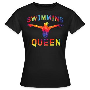 Swimmer Swim Swimming Queen Girl - Frauen T-Shirt - Schwarz - Vorne - AI Model Female 172 dark (172cm)