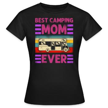 Best Camping Mom Ever Motorhome - Frauen T-Shirt - Schwarz - Vorne - AI Model Female 172 dark (172cm)