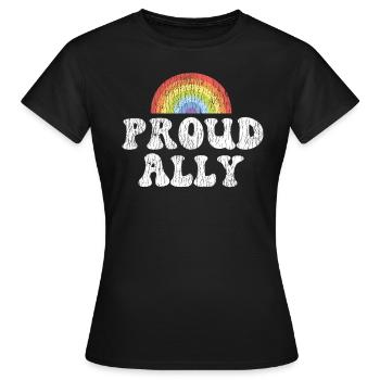 LGBT Pride Rainbow Proud Ally - Frauen T-Shirt - Schwarz - Vorne - AI Model Female 172 dark (172cm)