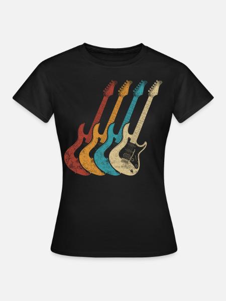 Retro Electric Guitar Guitarist - Women's T-Shirt - black