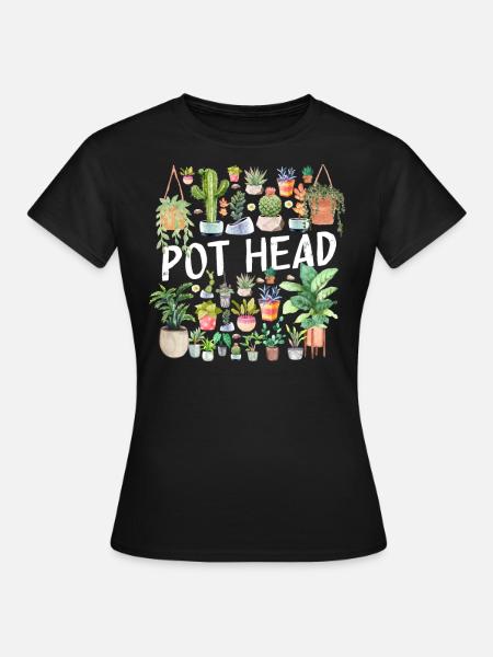 Potted Plant Pot Head - Frauen T-Shirt - Schwarz