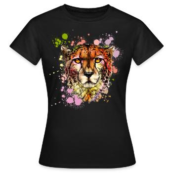 Guépard Protection de la nature Protection de la nature - T-shirt Femme - noir - Devant - AI Model Female 172 dark (172cm)