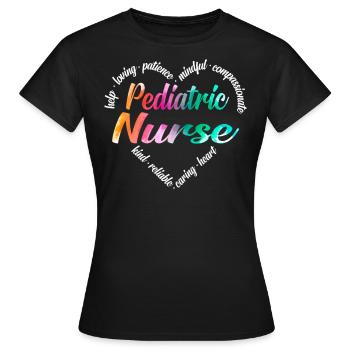 Labor & Delivery Nurse Heart Word - T-shirt Femme - noir - Devant - AI Model Female 172 dark (172cm)