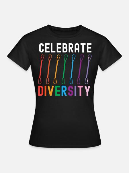 Rock Climbing Climber Rainbow - Frauen T-Shirt - Schwarz