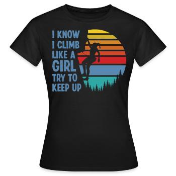 Rock Climbing Climbing Rétro Climb - T-shirt Femme - noir - Devant - AI Model Female 172 dark (172cm)