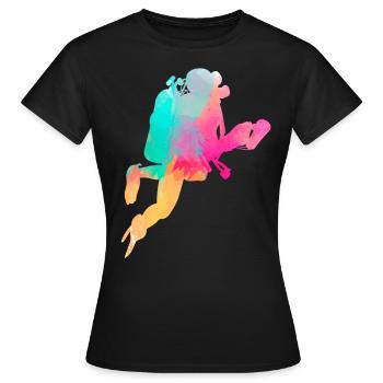 Scuba Diving Watercolor Diver - T-shirt Femme - noir - Devant - AI Model Female 172 dark (172cm)