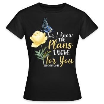 Christian Bible Verse Butterfly - Frauen T-Shirt - Schwarz - Vorne - AI Model Female 172 dark (172cm)