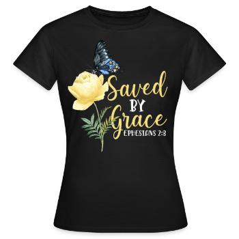 Christian Bible Verse Butterfly - Frauen T-Shirt - Schwarz - Vorne - AI Model Female 172 dark (172cm)
