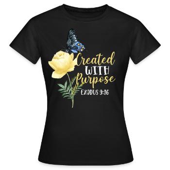 Christian Bible Verse Butterfly - Frauen T-Shirt - Schwarz - Vorne - AI Model Female 172 dark (172cm)